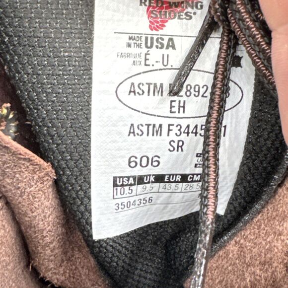 Red Wing 606 Supersole 2.0 Mens Size 10.5 B Work Boots Brown Leather Soft Toe - Picture 7 of 9